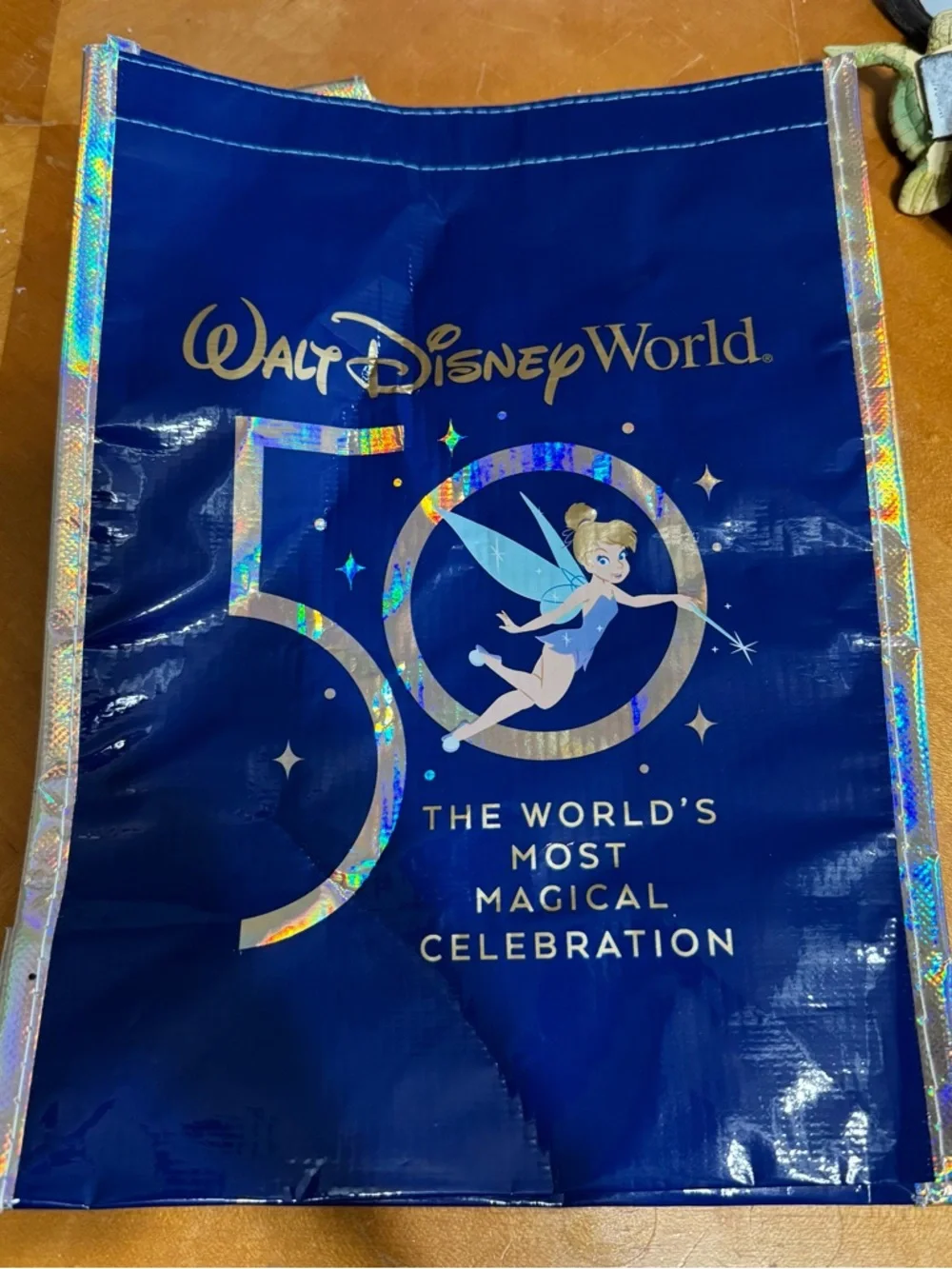Disney Blue Tinker Bell 50th Anniversary Holographic Tote